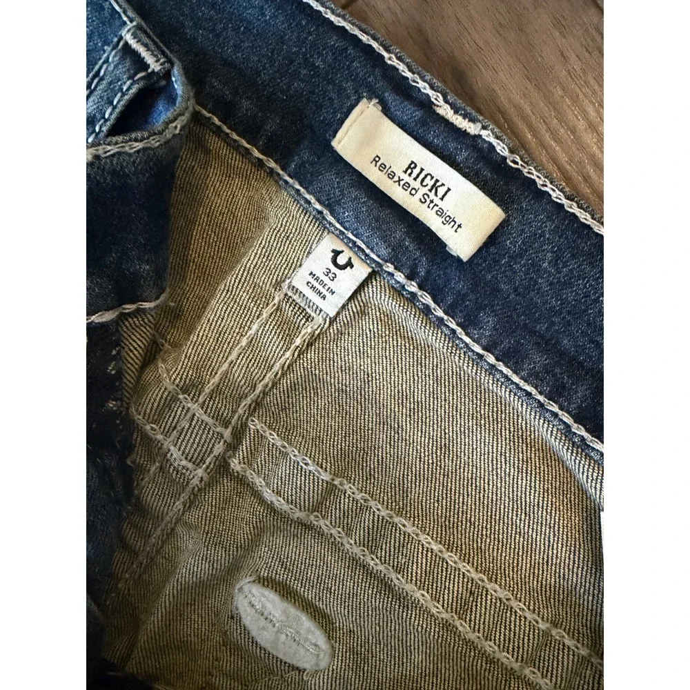 True Religion Ricki Relaxed Straight Men's Jeans Blue Size 33 NWT